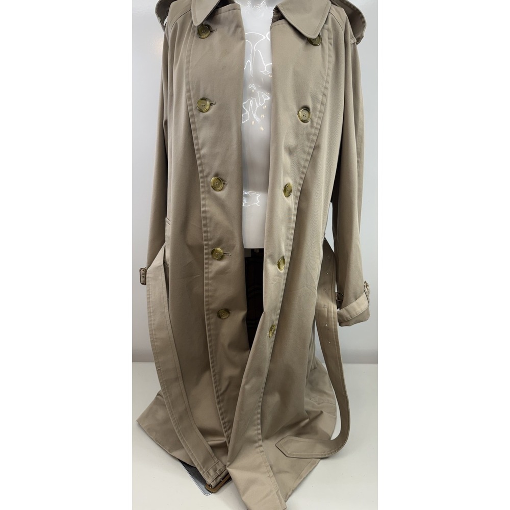 BURBERRY LONDON Mens Heritage Trench Coat Khaki 48R US 38R Double Breasted FLAWS